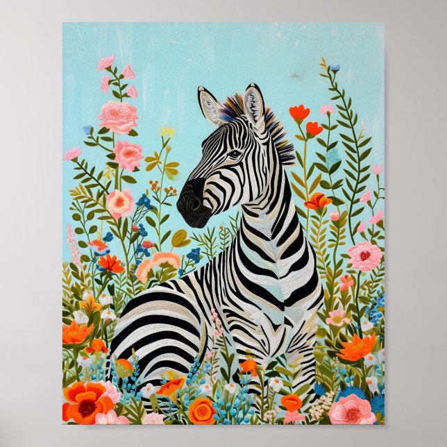 Zebra bland blooms 🦓 poster (Framsidan)