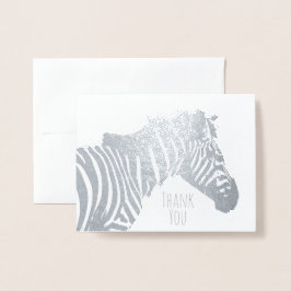 Zebra Blank Tillfällen Wildlife Silver Folierat Kort