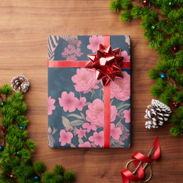 Zebra Blommigt Colorful Personlig Mönster Presentpapper