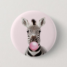 Zebra Blowing Rosa Bubble Gum Playful Digital Art Knapp