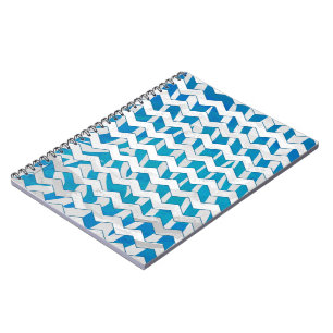 Zebra Blue och White Chevron Anteckningsbok