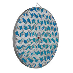 Zebra Blue och White Chevron Darttavla