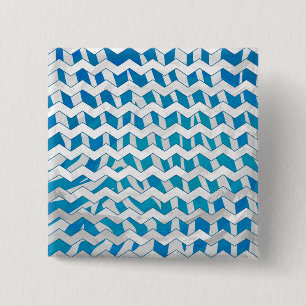 Zebra Blue och White Chevron Knapp