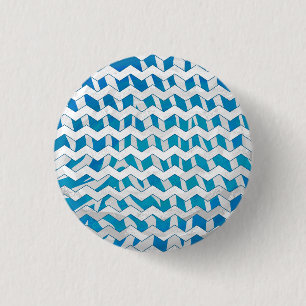 Zebra Blue och White Chevron Knapp