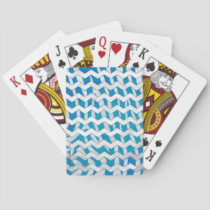 Zebra Blue och White Chevron Kortlek