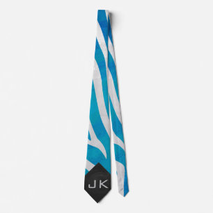 Zebra Blue och White med Monogram Slips