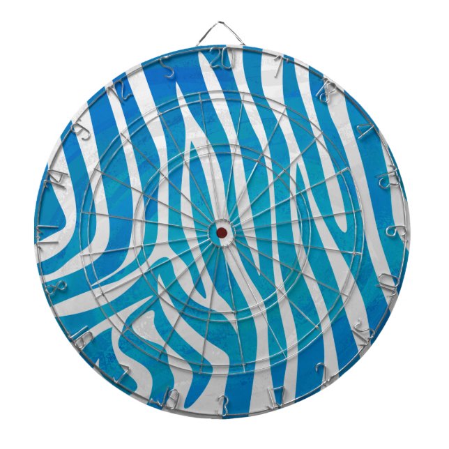Zebra Blue och White Print Darttavla (Framsidan)