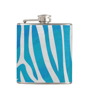 Zebra Blue och White Print Fickplunta