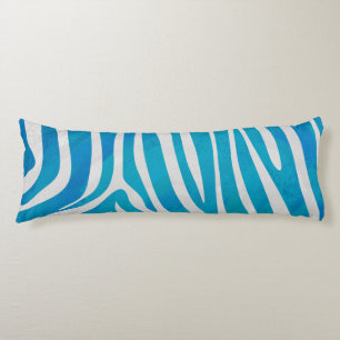 Zebra Blue och White Print Kroppskudde