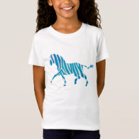 Zebra Blue och White Silhouette