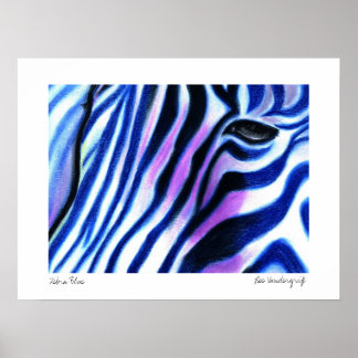Zebra Blue poster av Lee Vandergrift