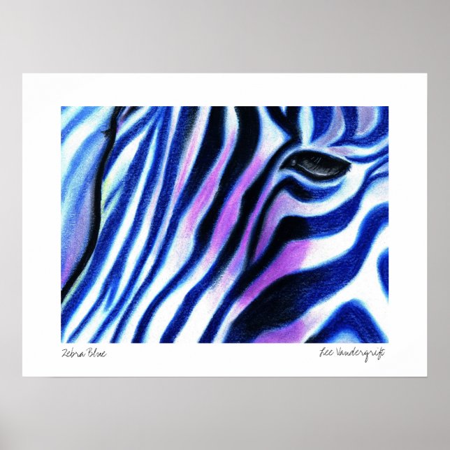 Zebra Blue poster av Lee Vandergrift (Framsidan)