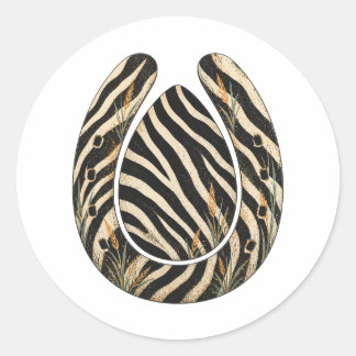 Zebra Botanical Hoofprint Nature Sticker Runt Klistermärke