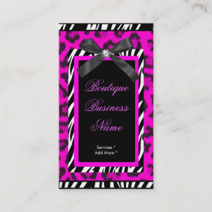 Zebra Boutique-märke het rosa Leopard Visitkort
