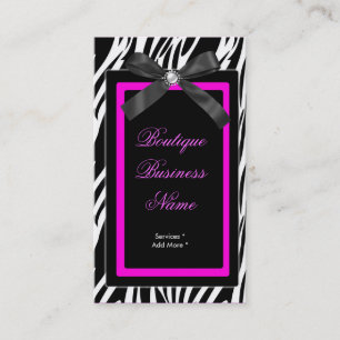 Zebra Boutique-märke het rosa rosett bild Visitkort