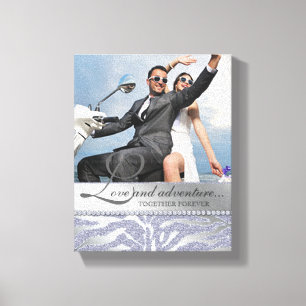 Zebra Bröllop Förlovning Photo Canvas Silver