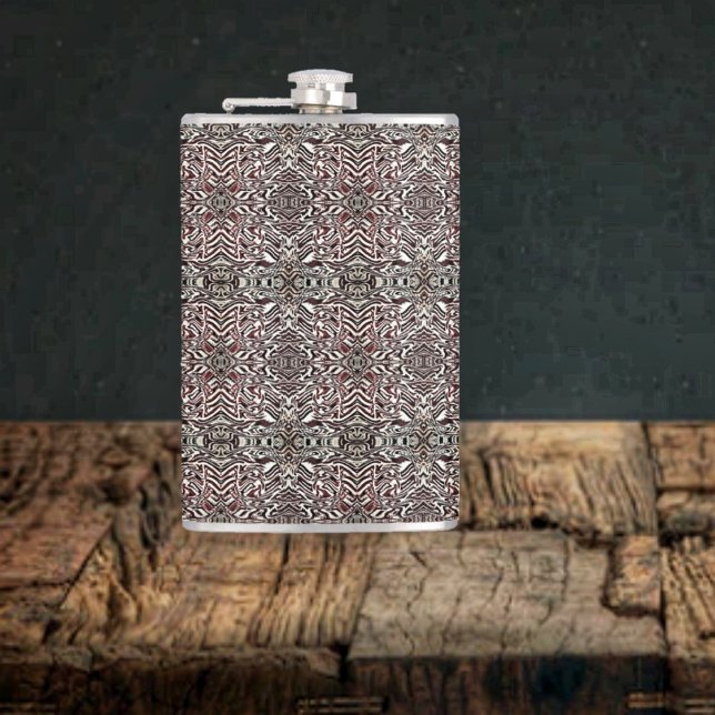 Zebra Brown Fickplunta (This Zebra Brown Hip Flask has a Mediterranean look to its complex design!)