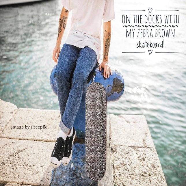 Zebra Brown Mini Skateboard Bräda 18,5 Cm (Skapare uppladdad)