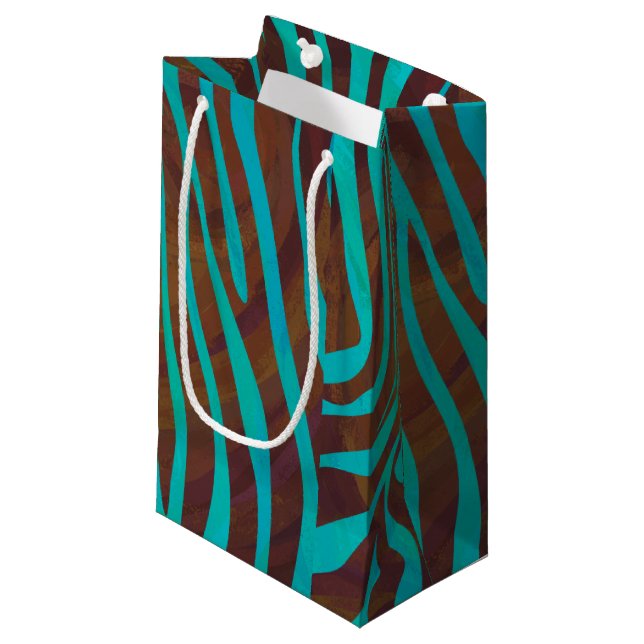 Zebra Brown och Teal Print (Framsidan Vinklad)