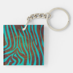 Zebra Brown och Teal Print