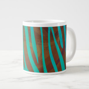 Zebra Brown och Teal Print Jumbo Mugg