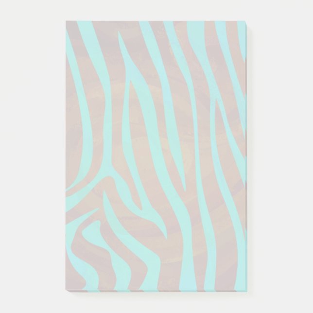Zebra Brown och Teal Print Post-it Block (Framsida)