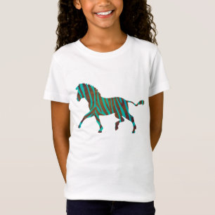 Zebra Brown och Teal Print shirts T-shirt