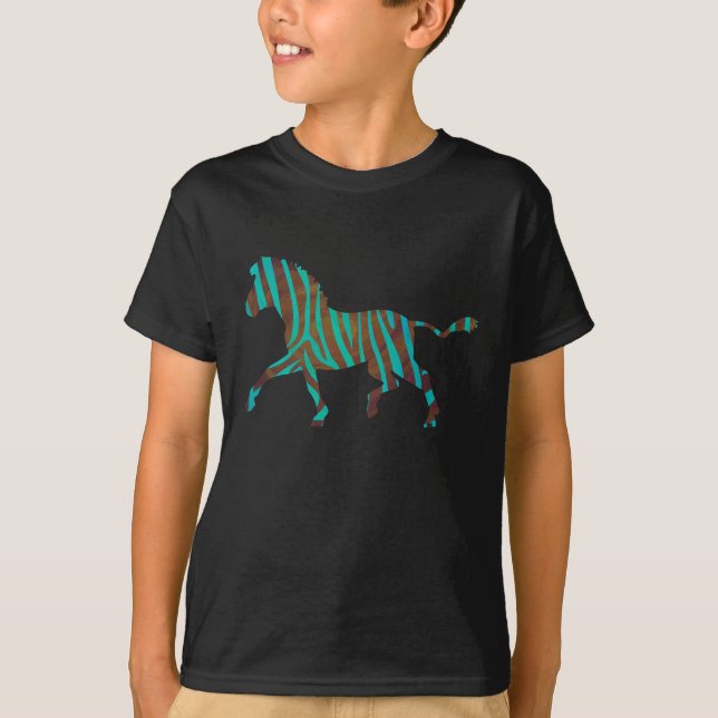 Zebra Brown och Teal Print shirts Tröja (Framsida)