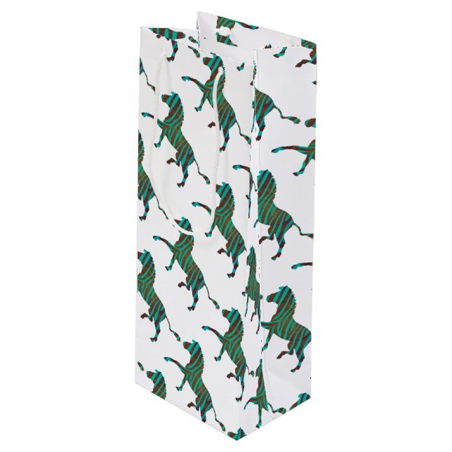 Zebra Brown och Teal Print Silhouette (Framsidan Vinklad)