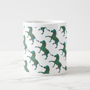 Zebra Brown och Teal Print Silhouette Jumbo Mugg