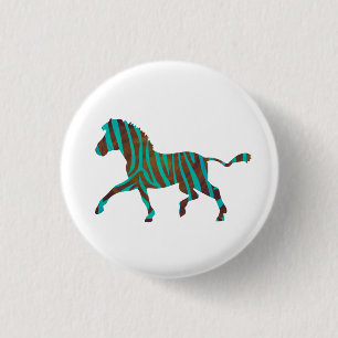 Zebra Brown och Teal Print Silhouette Knapp