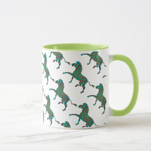 Zebra Brown och Teal Print Silhouette Mugg