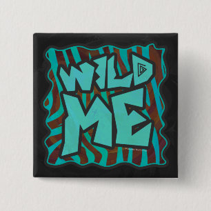 Zebra Brown och Teal Vild Me Design Design Knapp