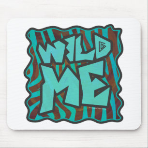 Zebra Brown och Teal Vild Me Design Design Musmatta