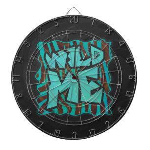 Zebra Brown och Teal Vild Me Design Design Piltavla