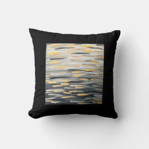 Zebra Brushstrokes i Black Dekorativ kudde
