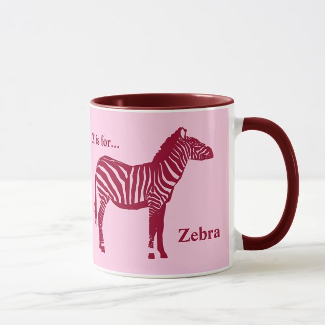 Zebra - Burgundy och Rosa Mugg (Höger)