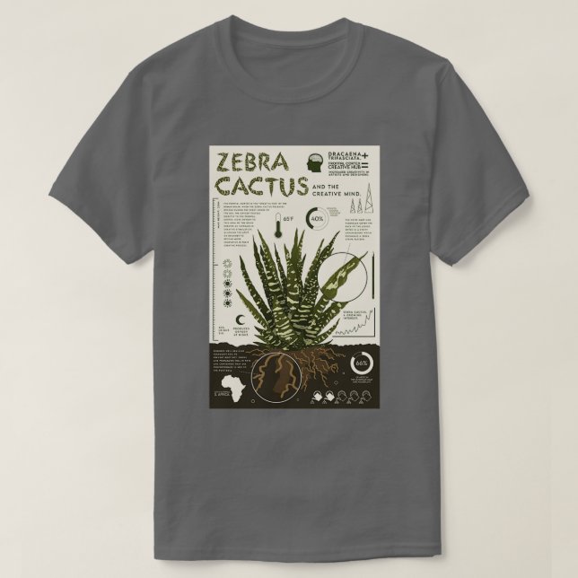 Zebra Cactus Long (2) T Shirt (Design framsida)
