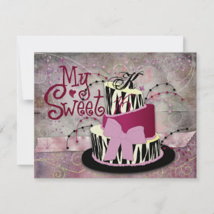 Zebra Cake Sweet 16 inbjudningar