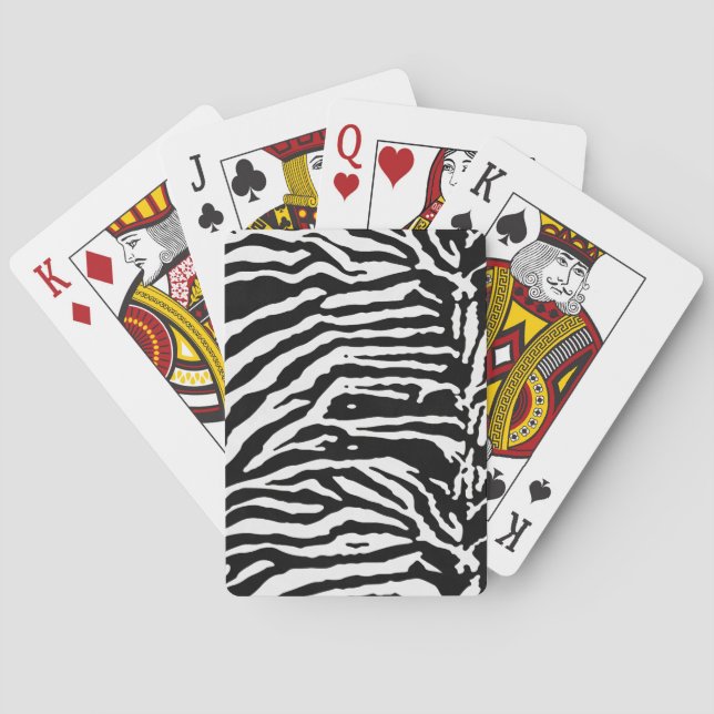 Zebra Camouflage Black and White Artistic Mönster Casinokort (Baksidan)