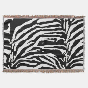 Zebra Camouflage Black and White Artistic Mönster Filt