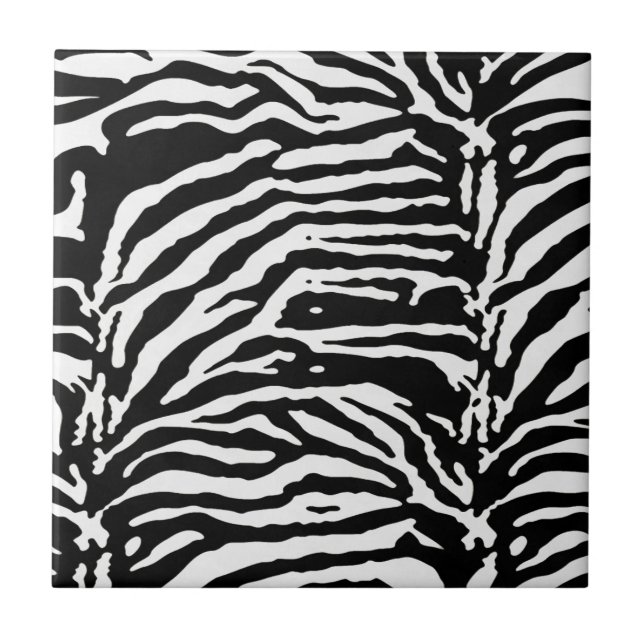 Zebra Camouflage Black and White Artistic Mönster Kakelplatta (Framsidan)