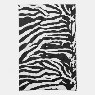 Zebra Camouflage Black and White Artistic Mönster Kökshandduk