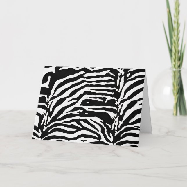 Zebra Camouflage Black and White Artistic Mönster Kort (Framsida)