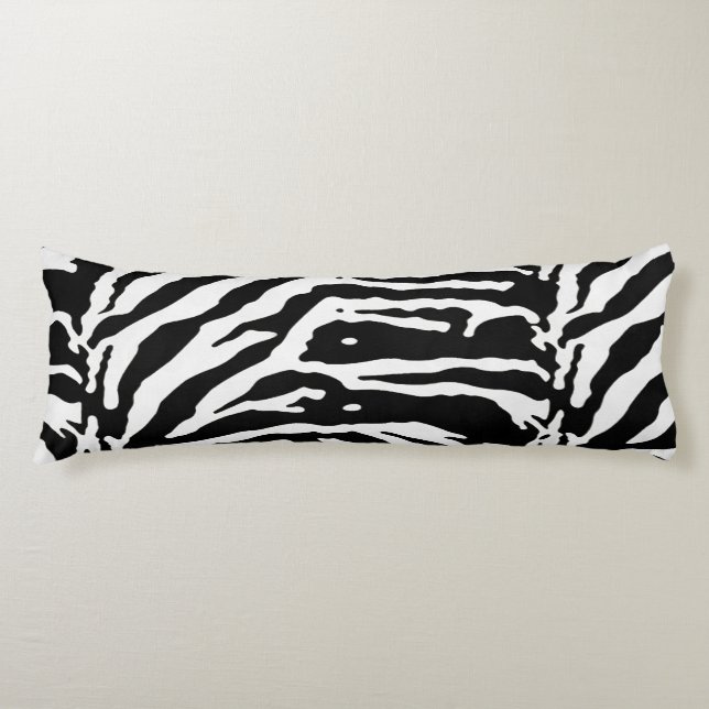Zebra Camouflage Black and White Artistic Mönster Kroppskudde (Framsidan)