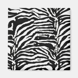 Zebra Camouflage Black and White Artistic Mönster Magnet
