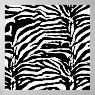 Zebra Camouflage Black and White Artistic Mönster Poster