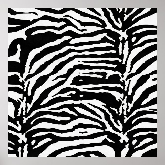 Zebra Camouflage Black and White Artistic Mönster Poster (Framsidan)