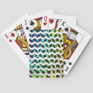 Zebra Chevron Black and Rainbow Print Casinokort