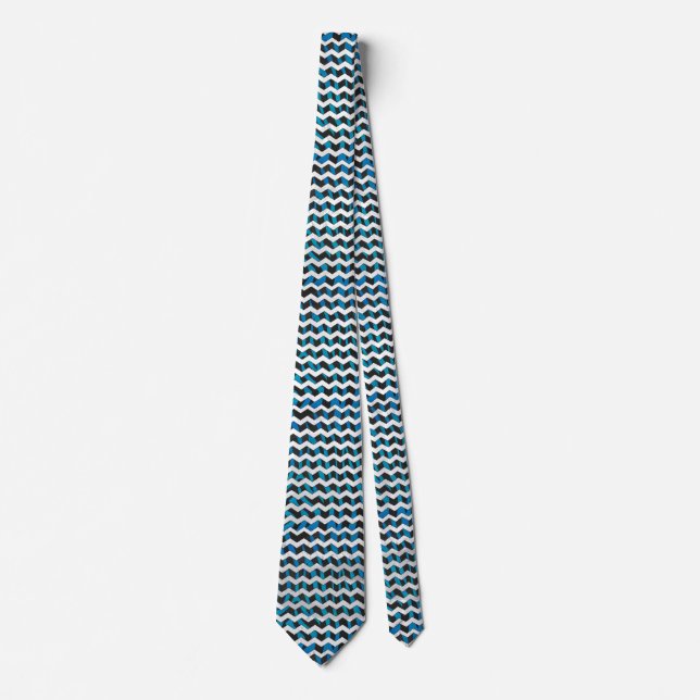 Zebra Chevron Black och Blue Slips (Framsida)